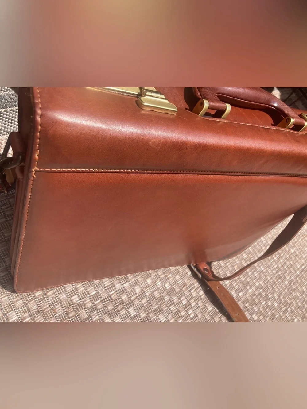 ZHHZ Leather Briefcase/Laptop Bag with Combination Locks